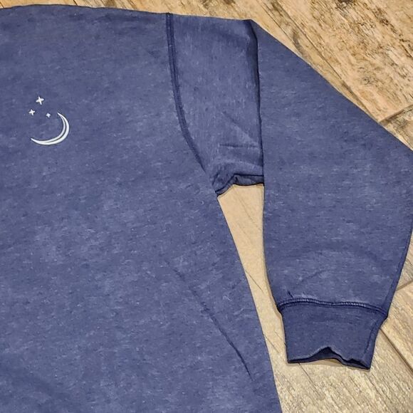 🔸️NWT Tru Self Blue Celestial Long Sleeve Sweatshirt Large - Picture 7 of 14
